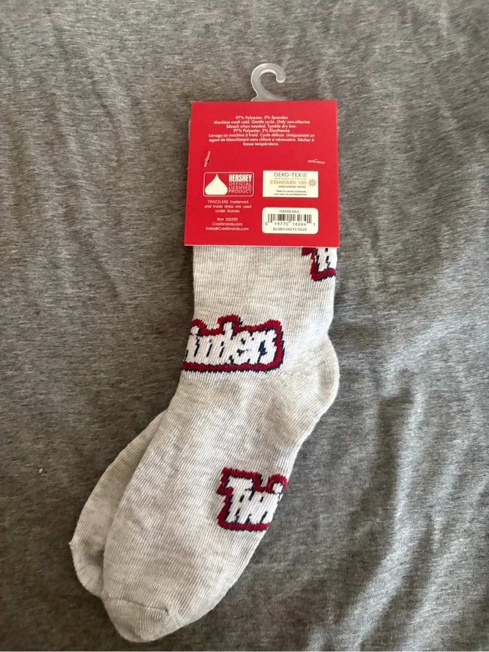 Twizzlers Kids Crew Socks Size 9-3.5 White Licensed Candy Socks NWT